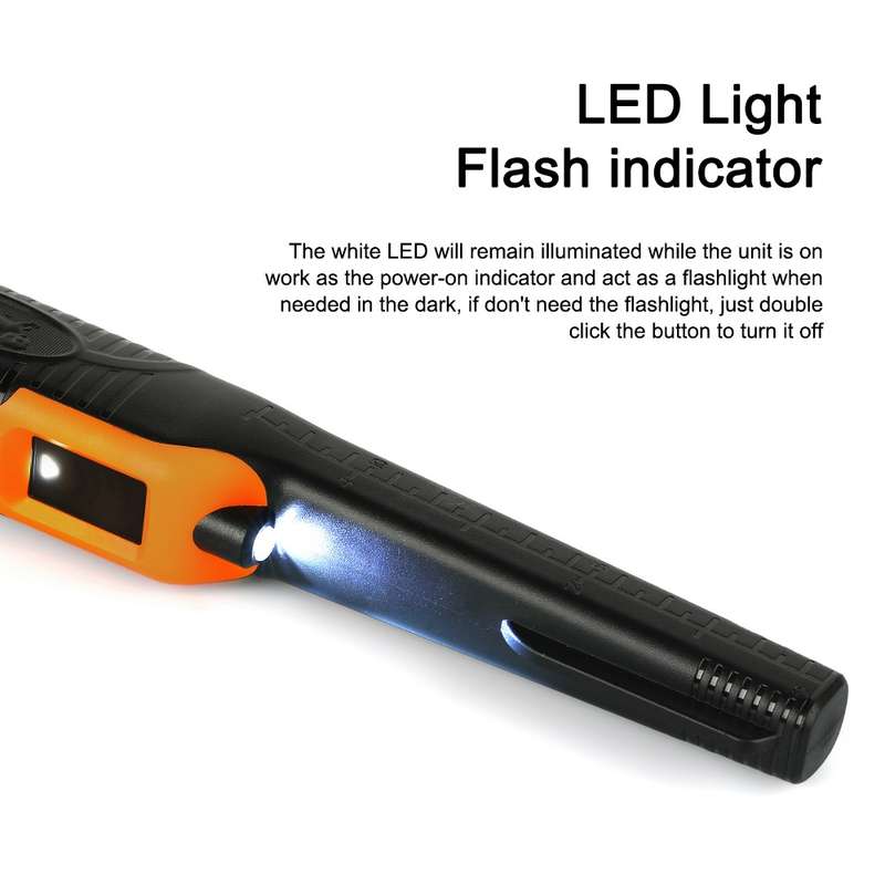 HS-12 Outdoor Handheld Treasure Hunt Metal Detector Positioning Rod(Black Orange)