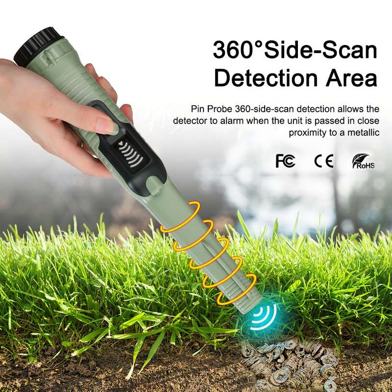 HS-12 Outdoor Handheld Treasure Hunt Metal Detector Positioning Rod(Black Orange)
