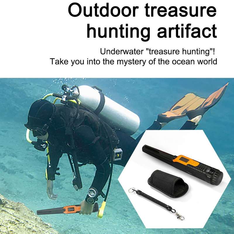 HS-12 Outdoor Handheld Treasure Hunt Metal Detector Positioning Rod(Black Orange)
