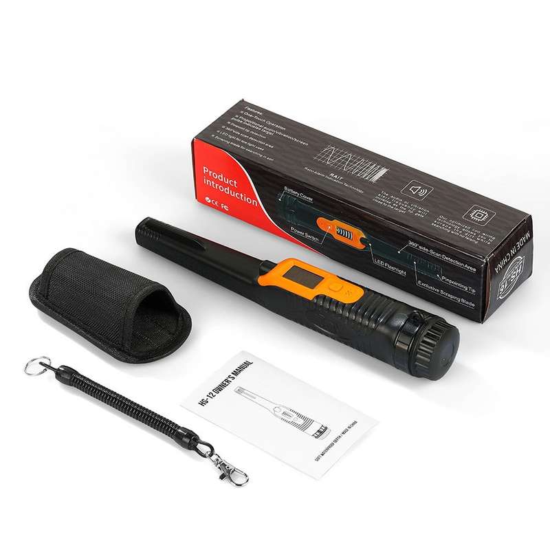 HS-12 Outdoor Handheld Treasure Hunt Metal Detector Positioning Rod(Black Orange)