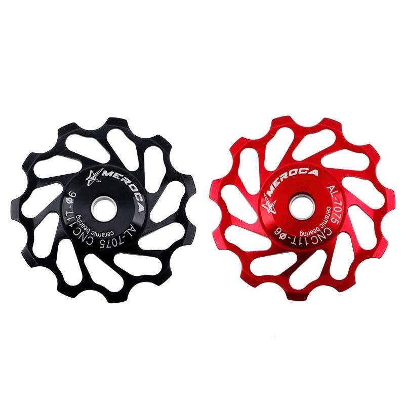 MEROCA Ceramic Bearing Mountain Bike Guide Wheel(13T Black)
