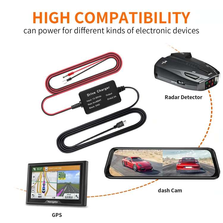 C301 12V to 5V Car ACC Takes Electricity Buck Cables, Model: Buckle + 4 x Take Appliance