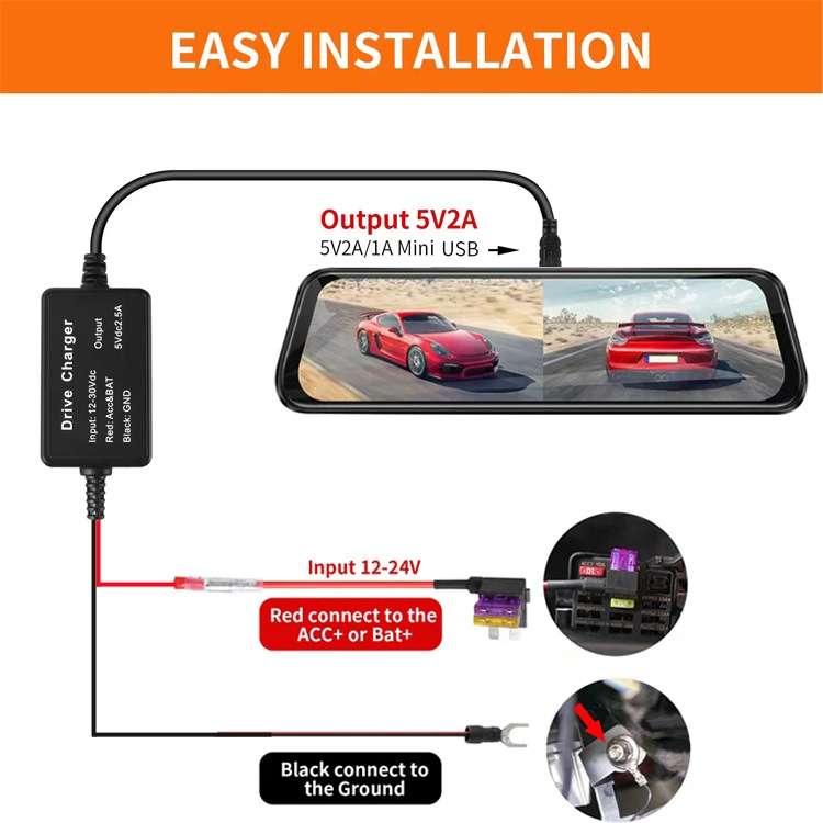 C301 12V to 5V Car ACC Takes Electricity Buck Cables, Model: Buckle + 4 x Take Appliance