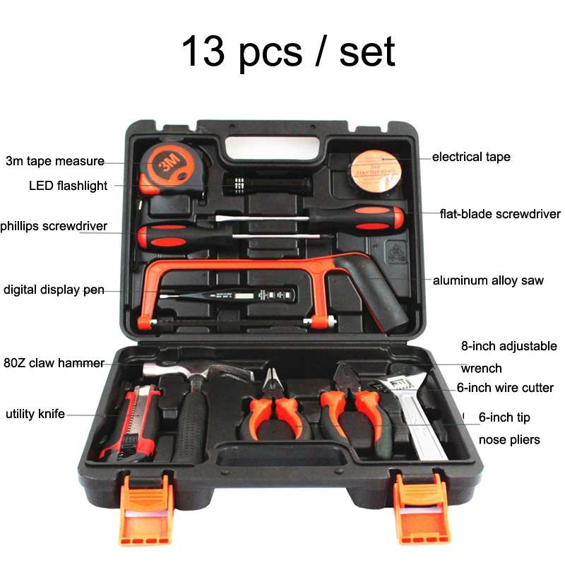 13 PCS / Set JT-13-2 Household Tool Combination Hardware Toolbox