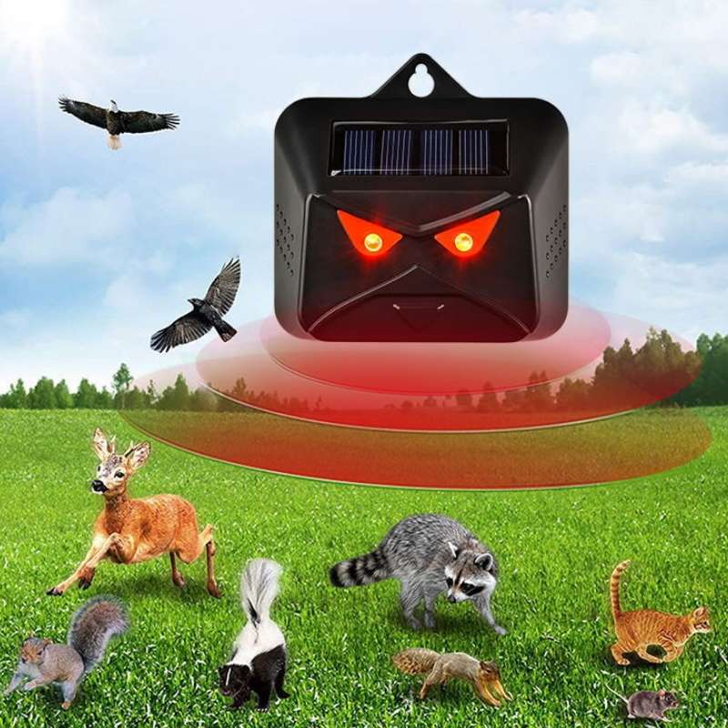 209A Solar High Frequency Flash Nocturnal Animal Repeller(Black Owl)