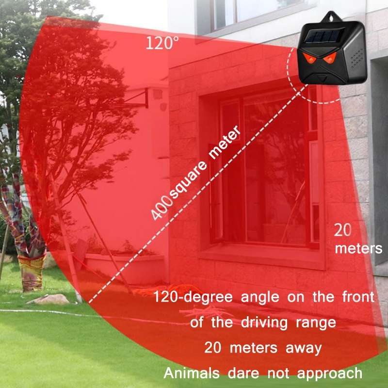 209A Solar High Frequency Flash Nocturnal Animal Repeller(Black Owl)