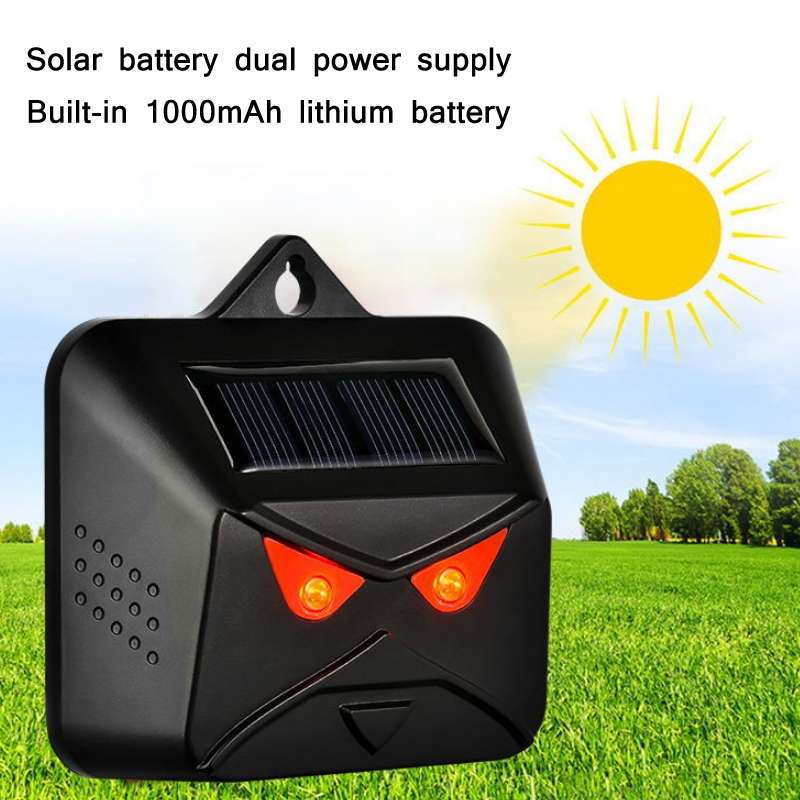 209A Solar High Frequency Flash Nocturnal Animal Repeller(Black Owl)