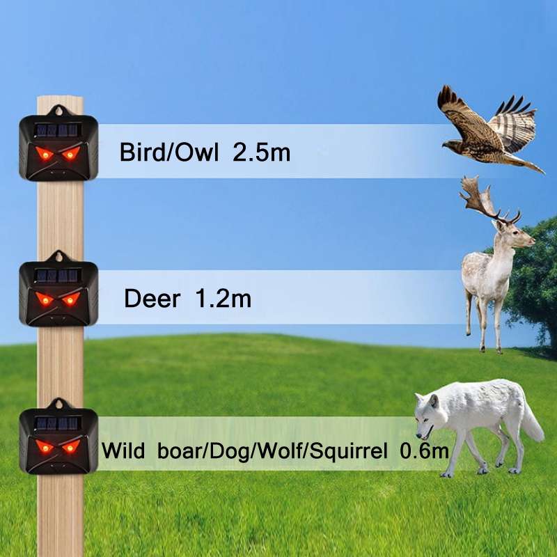 209A Solar High Frequency Flash Nocturnal Animal Repeller(Black Owl)