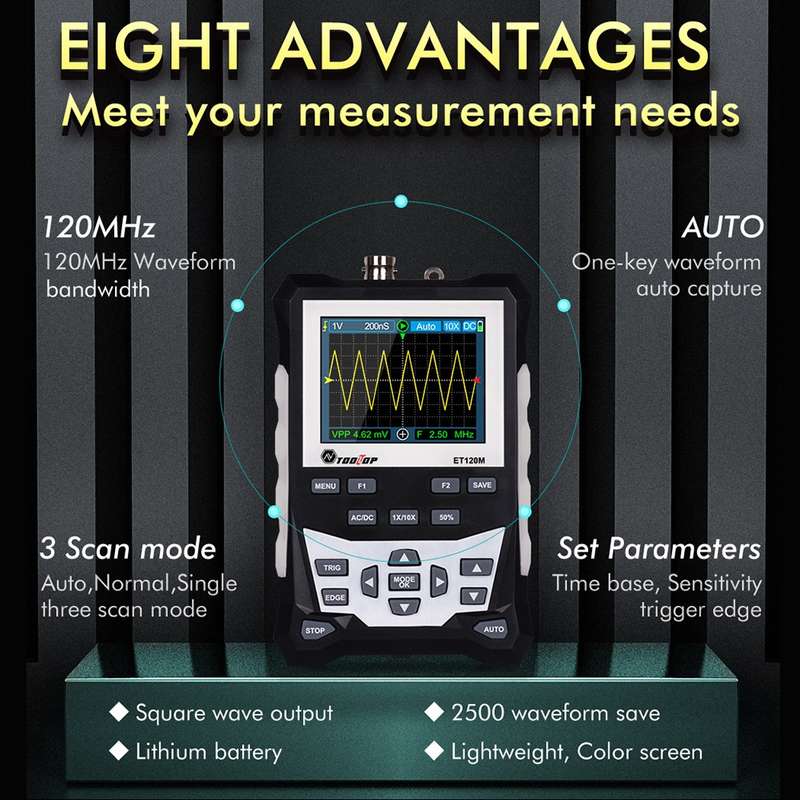 ET120M 120MHz Digital Color Simulation Oscilloscope