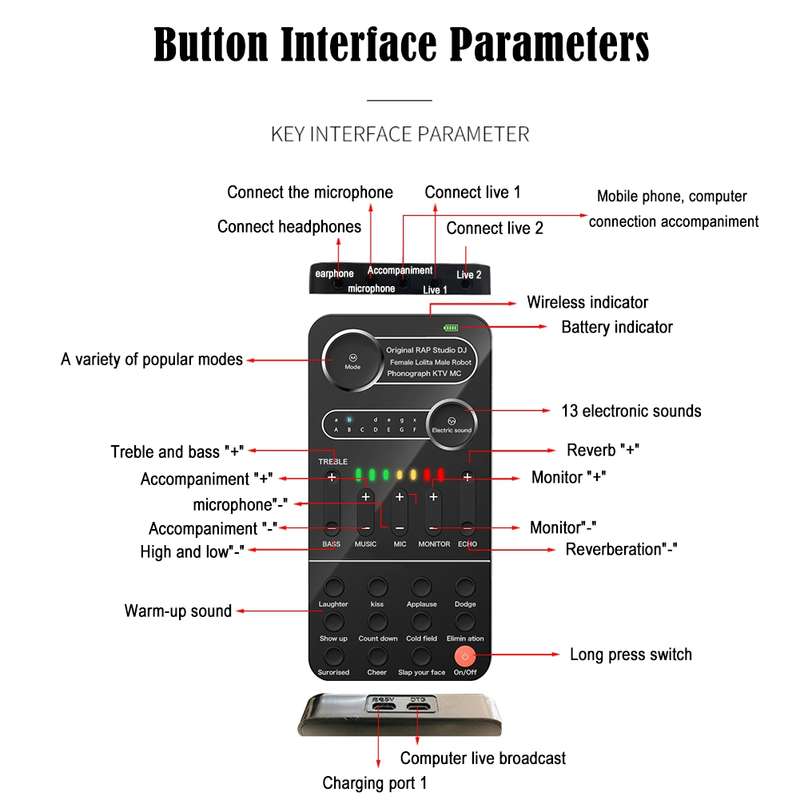 K9 Set Voice Changer Game Live Broadcast Mobile Computer Sound Card
