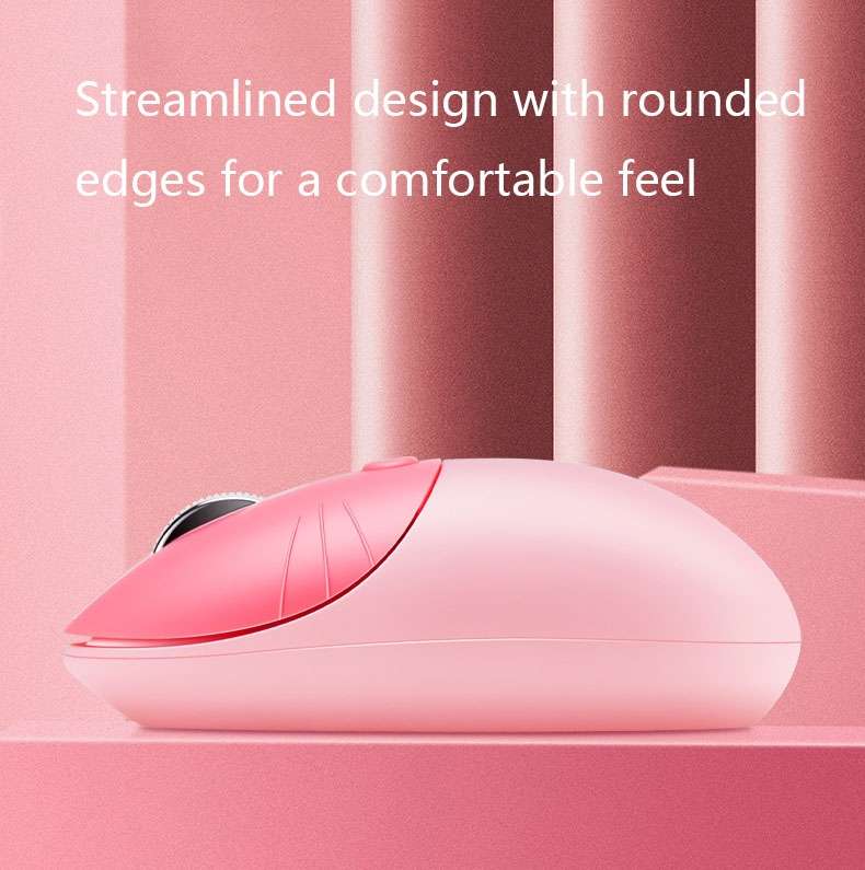 M3 3 Keys Cute Silent Laptop Wireless Mouse, Spec: Bluetooth Wireless Version (Pink)