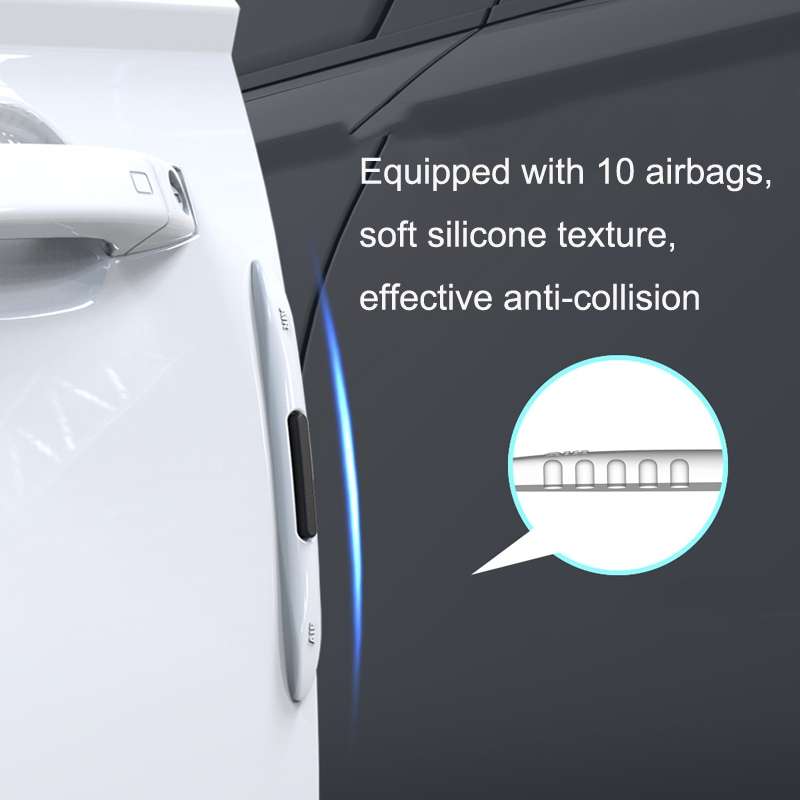 4 PCS Car Door Anti-Static Silicone Airbag Anti-Collision Strip, Colour: Transparent