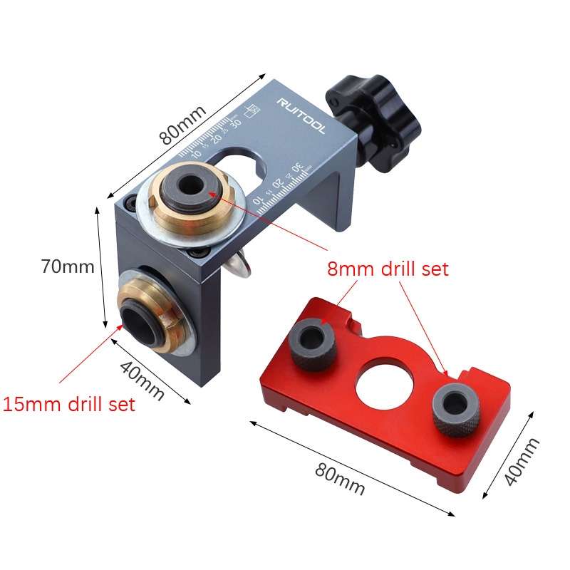 3 In 1 Punching Locator Round Wooden Connectors Open Machine(Locator Monomer+Nut Wrench)