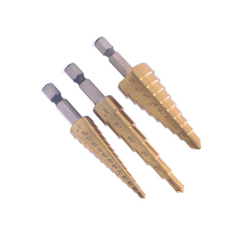 3 In 1 Hexagonal Shank Step Drill High Speed Steel Rear Hole Opening Tool(Plastic Bag Packaging)