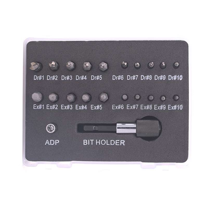22 PCS / Set Screw Takeout High-Speed Steel Anti-Tooth Refrigerant Removal Tool(White Box Rolling Po