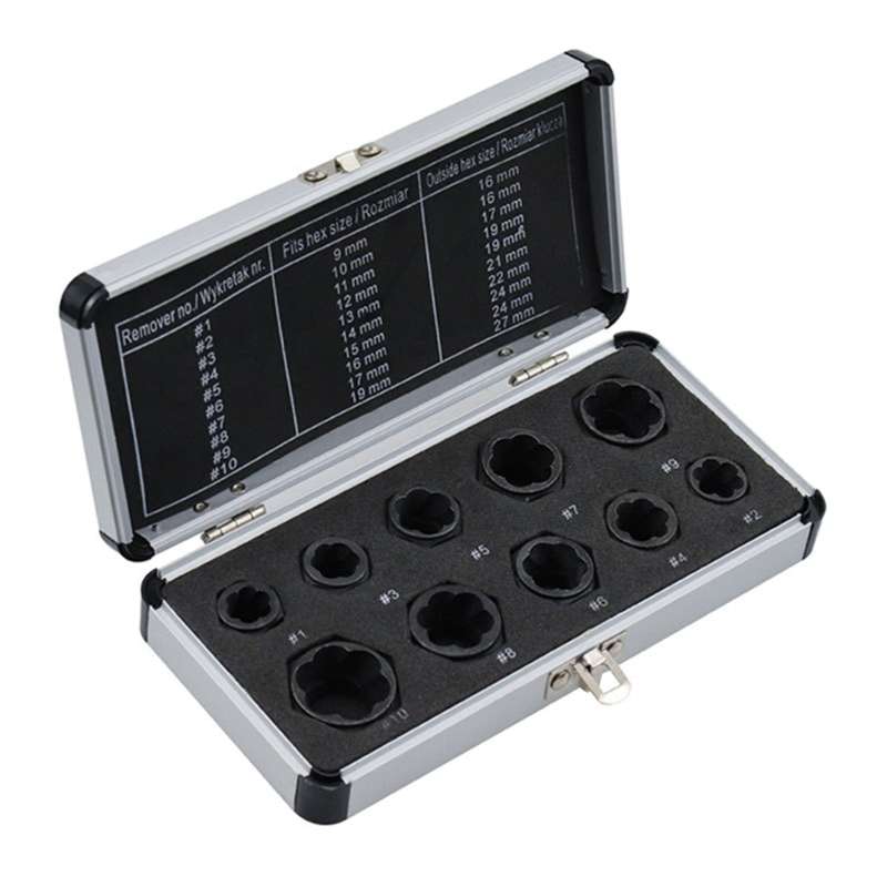 10 PCS / Set Nut Extractor Screw Removal Tool Break Wire Bolt Extractor Short