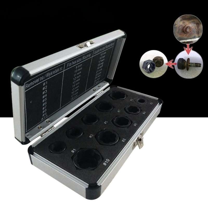 10 PCS / Set Nut Extractor Screw Removal Tool Break Wire Bolt Extractor Short