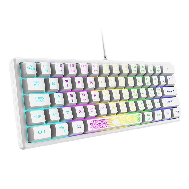 ZIYOU LANG K61 62 Keys RGB Lighting Mini Gaming Wired Keyboard, Cable Length:1.5m(Black)