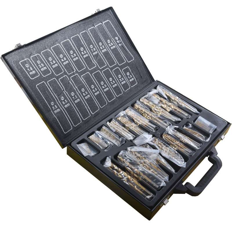 170 PCS / Set 1-10mm High-Speed Steel Metal Open Hole Straight Shank Twist Drill Bit(Black Box)