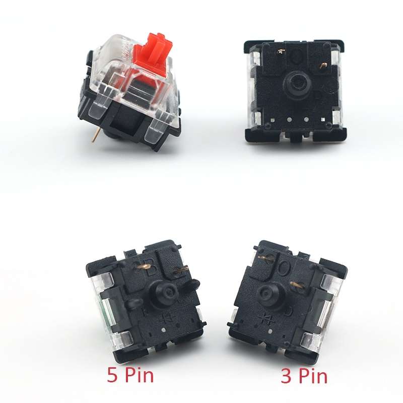 10 PCS Gateron G Shaft Black Bottom Transparent Shaft Cover Axis Switch, Style: G3 Foot (Red Shaft)