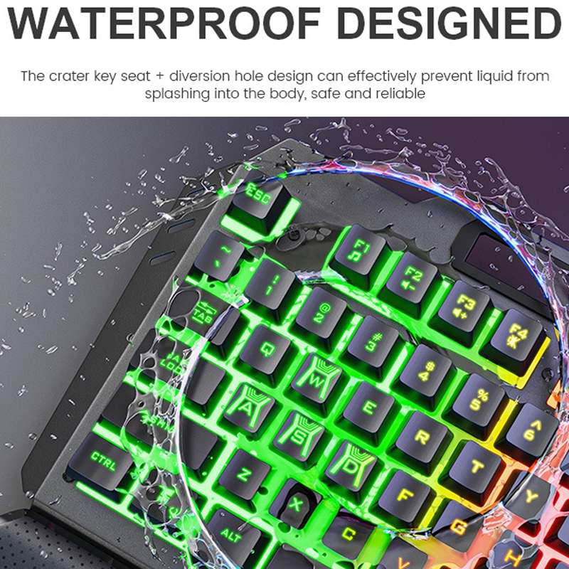 IMICE GK-700 104 Keys Metal Backlit Gaming Wired Suspended Illuminated Keyboard With Hand Rest, Cab