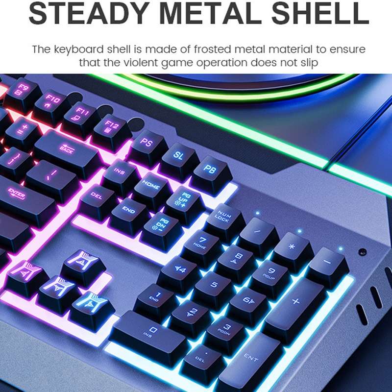 IMICE GK-700 104 Keys Metal Backlit Gaming Wired Suspended Illuminated Keyboard With Hand Rest, Cab