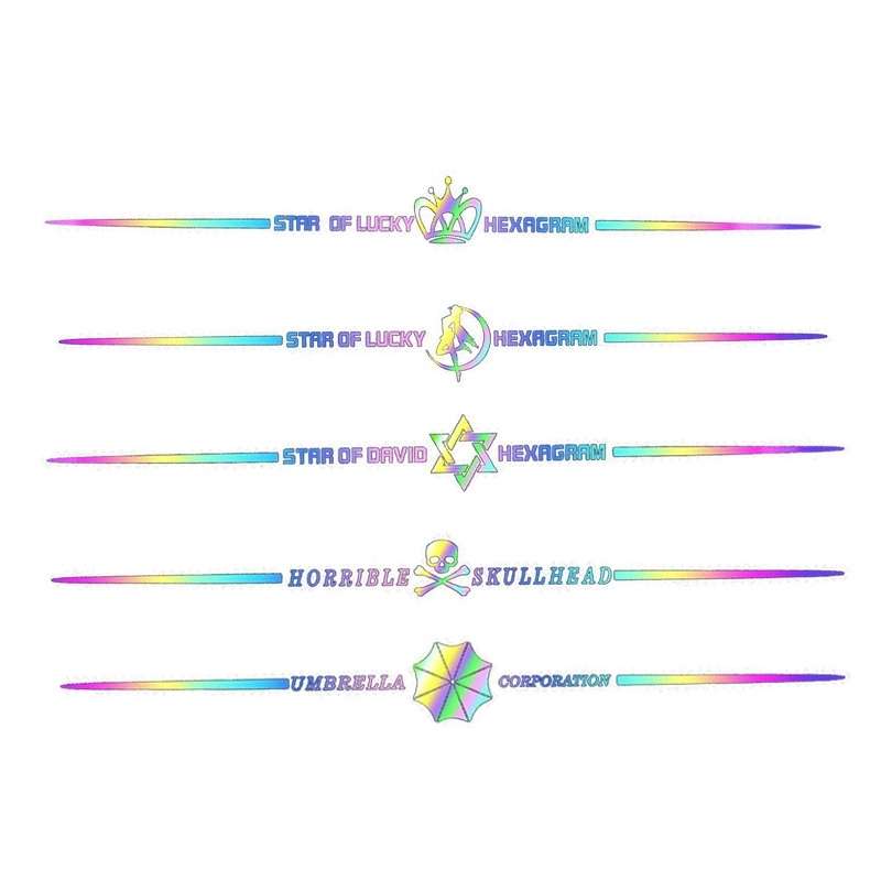 2pcs 60cm Colorful Laser Car Stickers Body Scratches Cover Car Stickers(Skeleton 9137D)