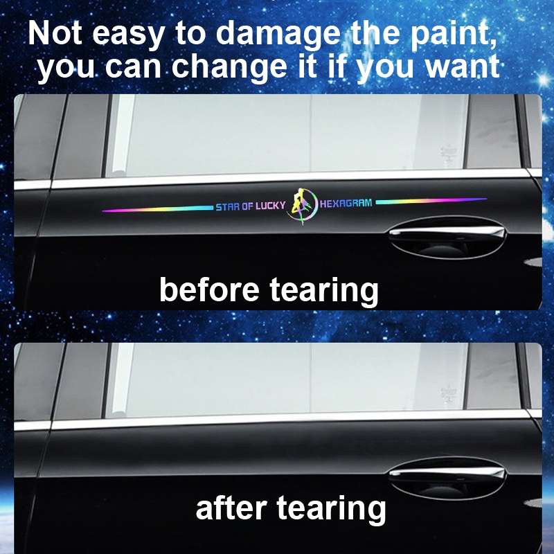 2pcs 60cm Colorful Laser Car Stickers Body Scratches Cover Car Stickers(Skeleton 9137D)