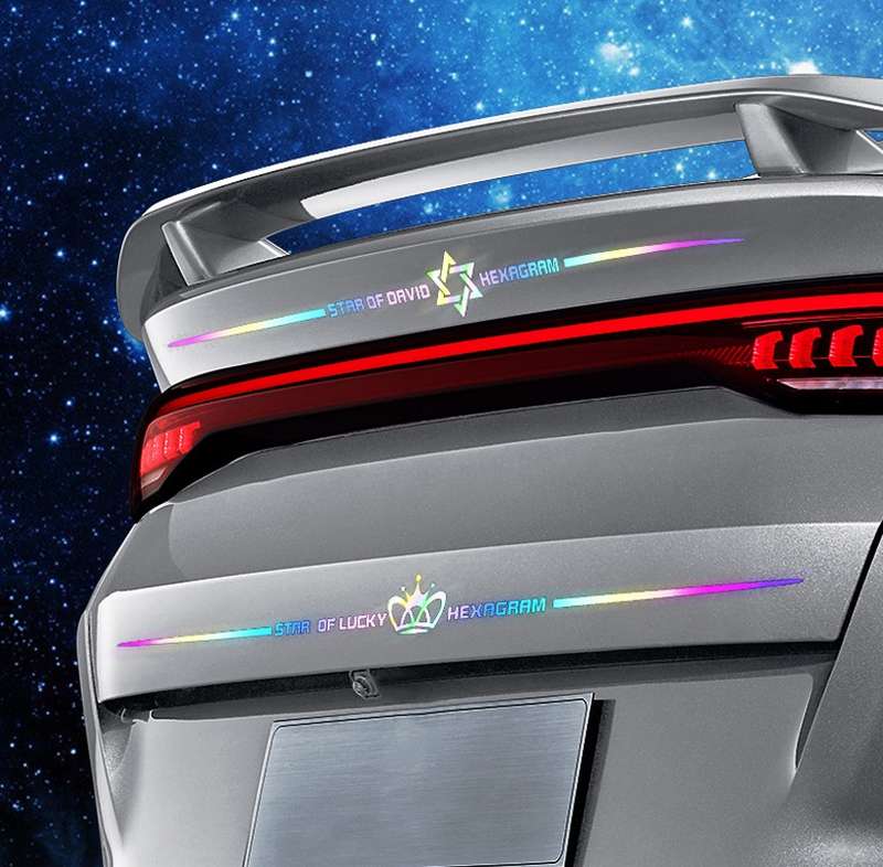 2pcs 60cm Colorful Laser Car Stickers Body Scratches Cover Car Stickers(Skeleton 9137D)