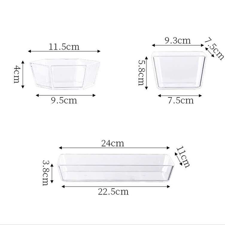 2 PCS Geometric Snack Plate, Style: Quadrilateral (Transparent)
