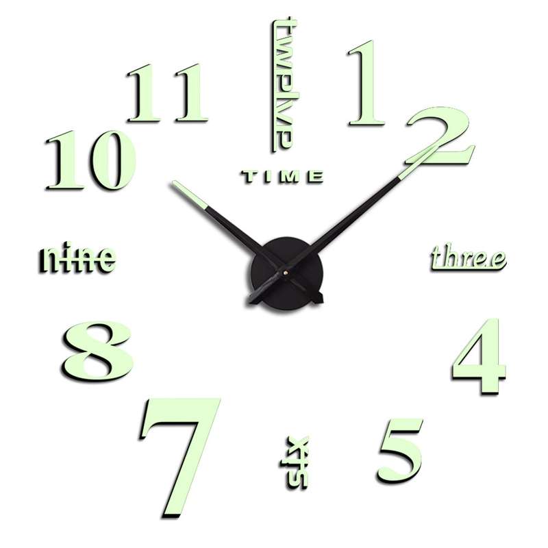 M002 Night Light DIY Digital Wall Clock Living Room Decoration Silent Clock