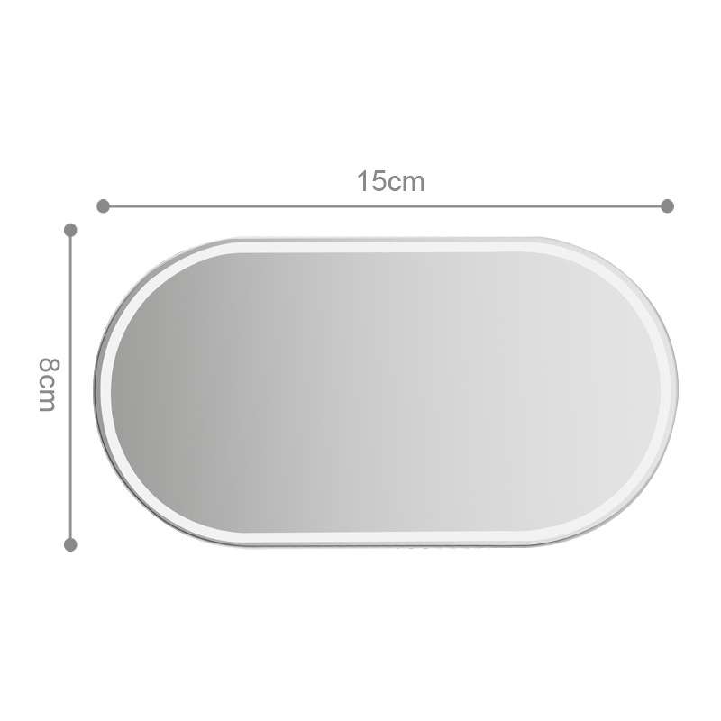 Sun Visor High-Definition Mirror Stainless Steel Makeup Mirror Oval Large