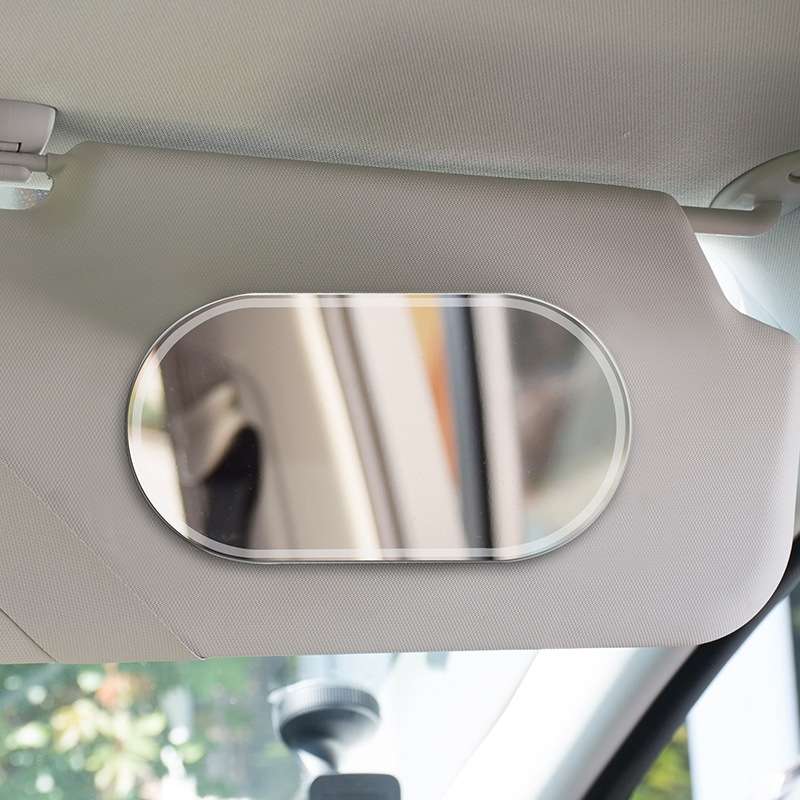 Sun Visor High-Definition Mirror Stainless Steel Makeup Mirror Oval Large
