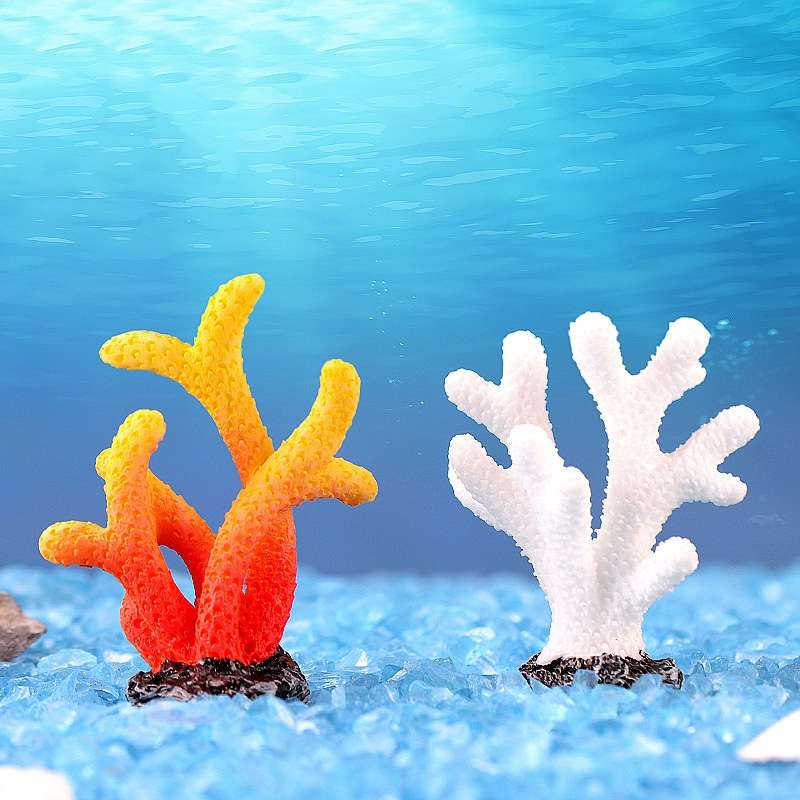 10 PCS Simulation Resin Coral Aquarium Fish Tank Small Ornaments, Colour: No. 6 White