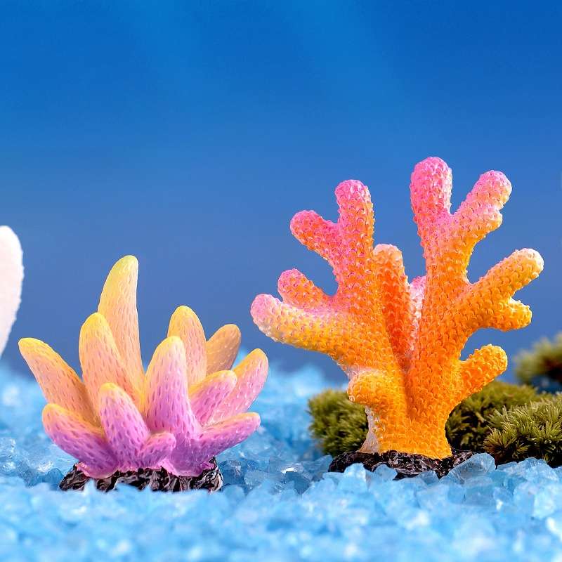 10 PCS Simulation Resin Coral Aquarium Fish Tank Small Ornaments, Colour: No. 6 White