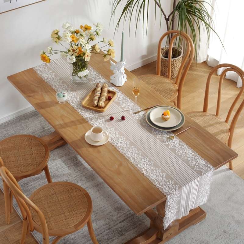 Romantic Lace Table Runner Wedding Decoration, Size: 180cm(Black Lace)