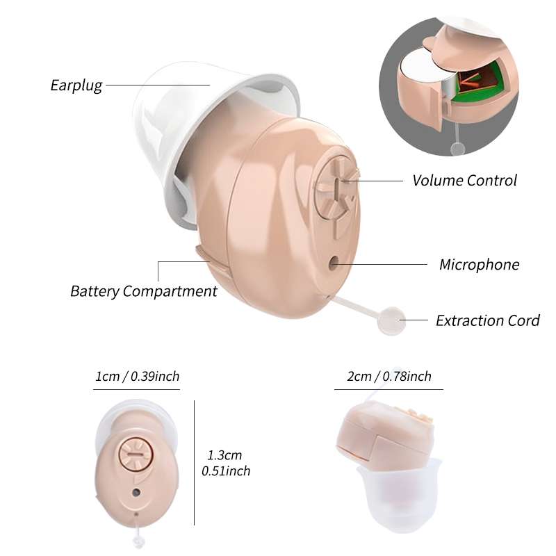 CIC Digital Ear Hearing Aid Sound Amplifier For The Elderly(Skin Color)