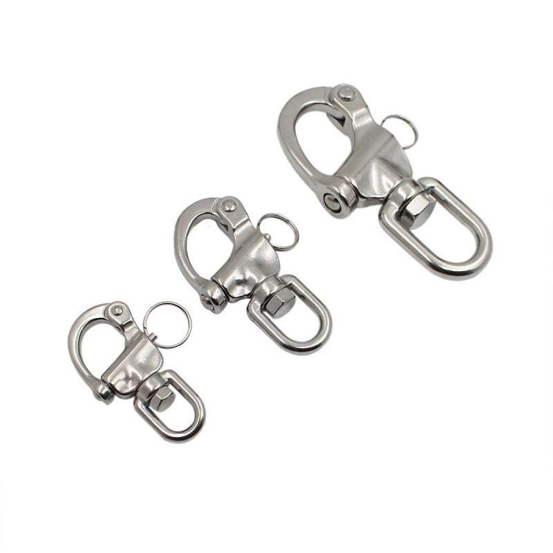 Yachting Sailing Stainless Steel Coil Type Rotary Spring Shackle, Specification: 87mm