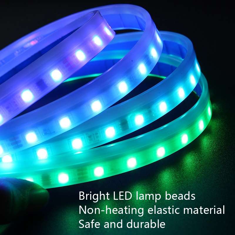 Car LED Streamer Decorative Hood Atmosphere Lights, Style: Remote Control+APP Colorful Light(1.5m)
