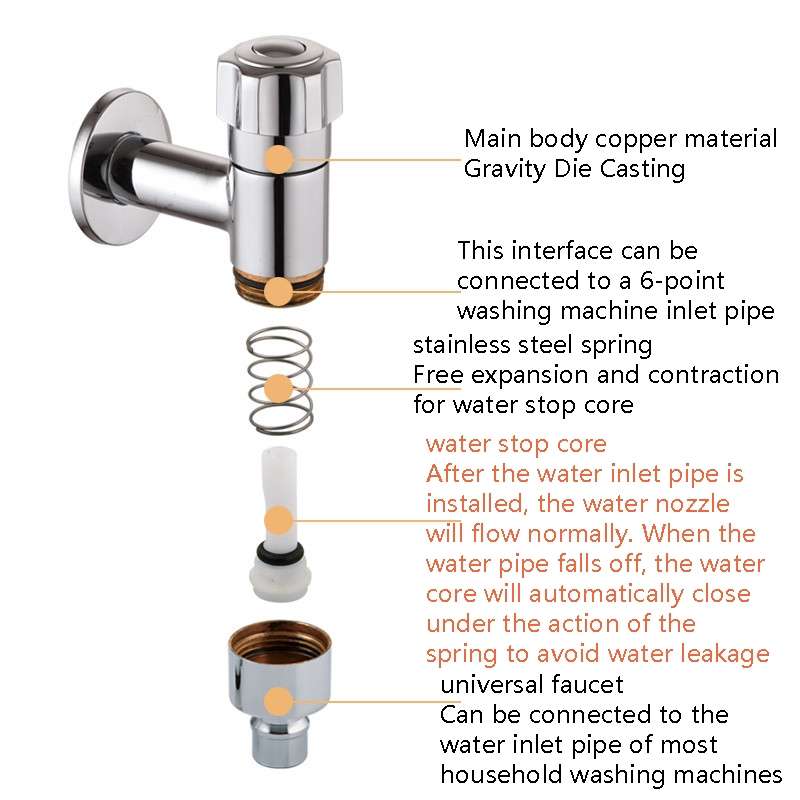 Automatic Intelligent Water Stop Universal 4 Point Leak-proof Washing Machine Faucet