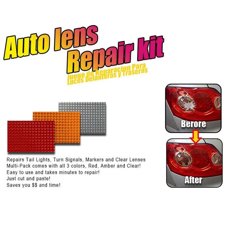Sikeo Car Tail Light Repair Patch DIY Quick Patch Tool Package(Red+Yellow+Transparent)