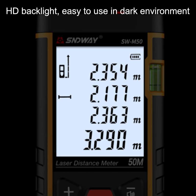 SNDWAY SW-M50 Laser Distance Meter Infrared Measuring Instrument, Distance: 50m