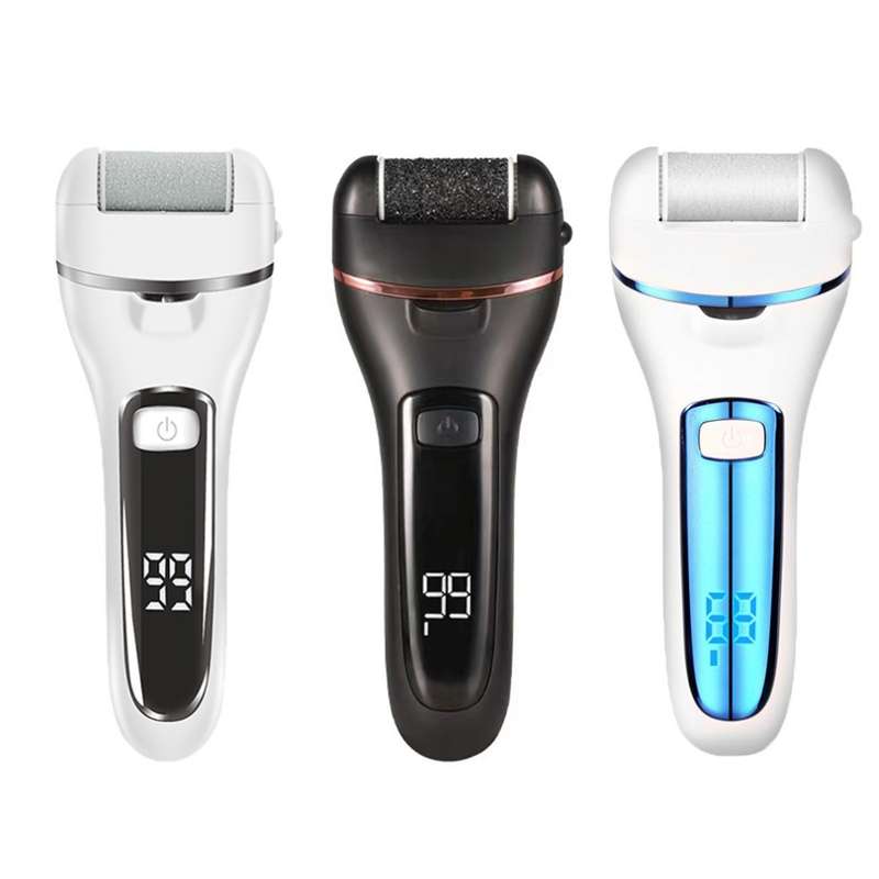 Electric Foot Grinder Digital Display Rechargeable Pedicure Peeling, Color: White