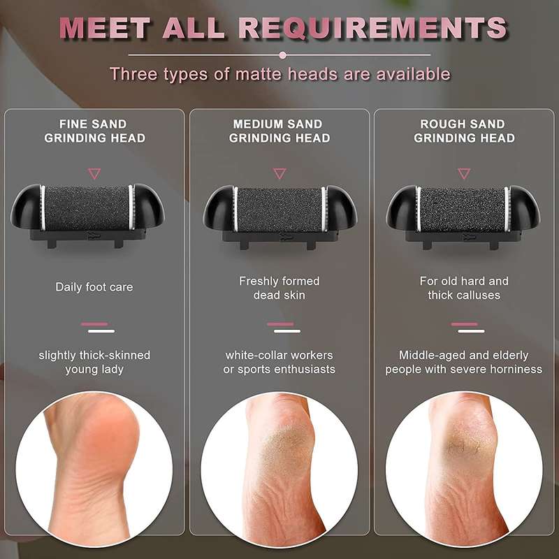 Electric Foot Grinder Digital Display Rechargeable Pedicure Peeling, Color: White