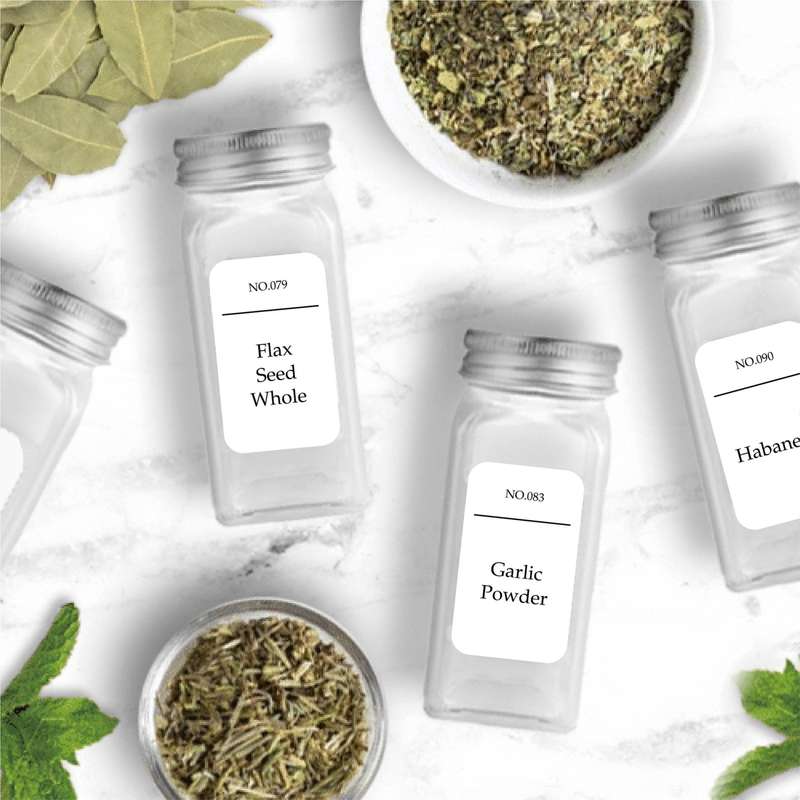 216 PCS Spice Jar Label Stickers Waterproof Oil Proof Kitchen Spice Jar Label(6 Sheets / set)