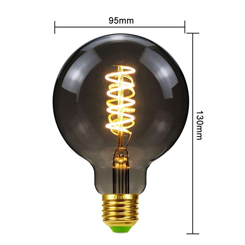 G95 Electroplating Smoke Grey Warm Light LED Bulb Retro Lamp