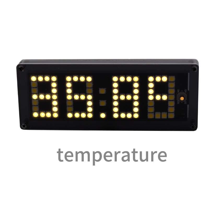LED Dot Matrix Clock Car Thermometer Battery Voltage Measurement(White)