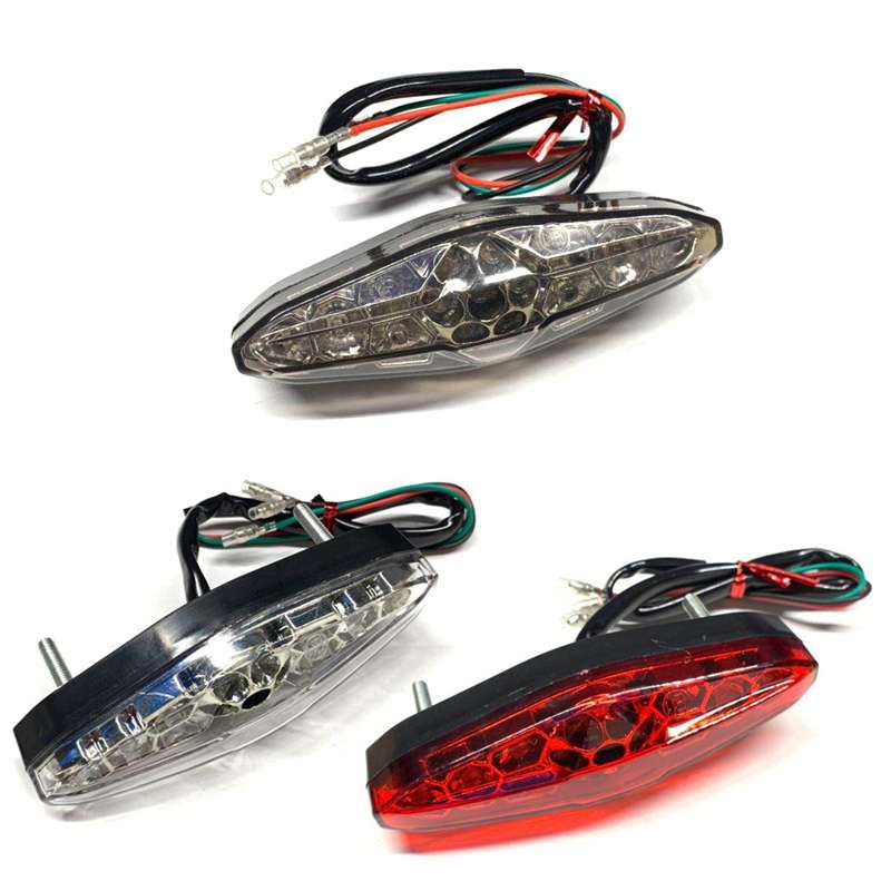 Motorcycle 15LED Brake Light Tail Light Decoration Lamp(White Shell)
