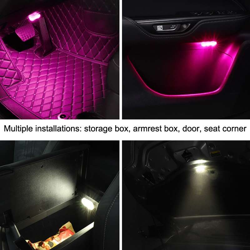 Car Colorful Voice-activated Reading Touch Atmosphere Light, Style: Touch Type (Blue)