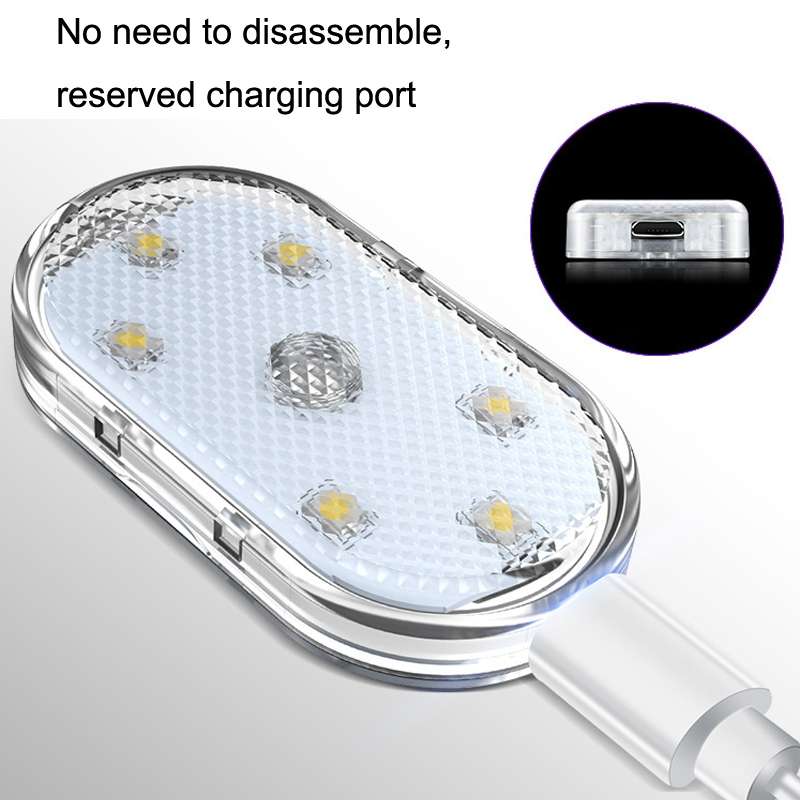 Car Lighting Reading Light LED Touch Sensing Ambient Light, Style:, Color: Pink Purple